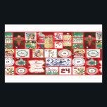 Pegatina Rectangular Navidades bloquean cuadrados de Ilustracion<br><div class="desc">Vintage Christmas Estos grandes ilustraciones vintage son rojos,  verdes y cristianos! Este ilustracion se basa en un calendario anticuado de Navidades para celebrar la temporada de Navidades.</div>