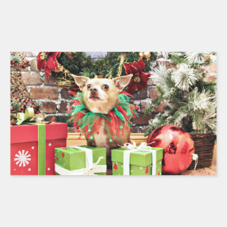 Pegatina Rectangular Navidades - Chihuahua - Miles