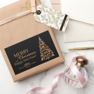 Pegatina Rectangular Navidades de árbol de Navidad Premium Black and Go