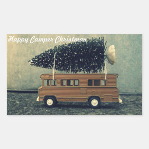 Pegatina Rectangular Navidades de Camper Felices