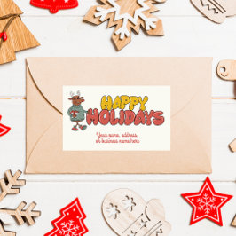 Pegatina Rectangular Navidades de Cute rudolf