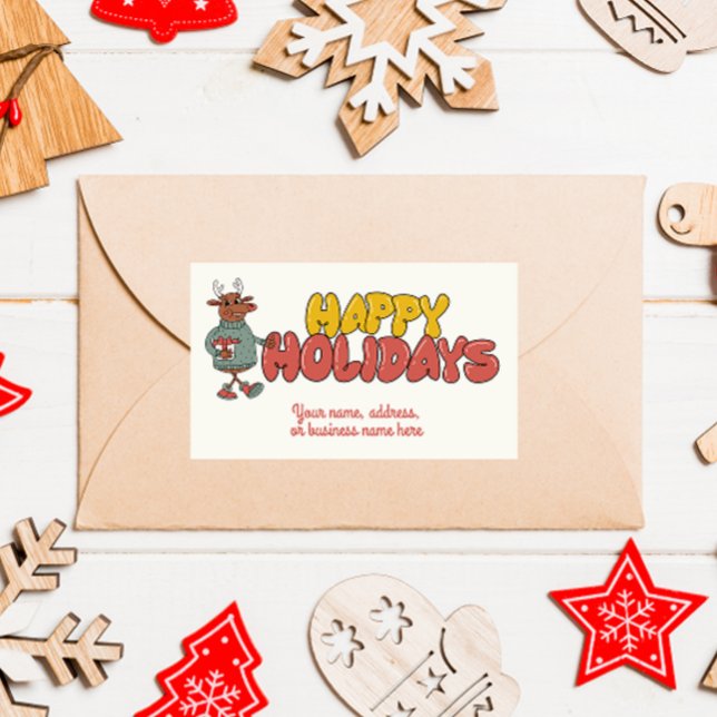 Pegatina Rectangular Navidades de Cute rudolf (Subido por el creador)