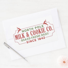 Pegatina Rectangular Navidades de la empresa de galletas lácteas del Po