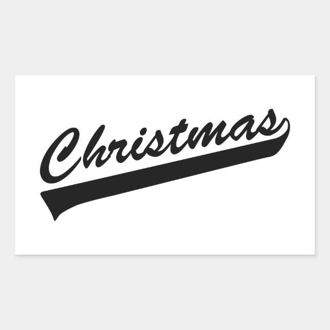Pegatina Rectangular Navidades de palabras de diseño de texto original (Anverso)