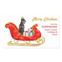 Navidades de perro de Doberman Pinscher Sleigh
