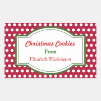 Navidades de puntos rojos horneando Pegatinas de e