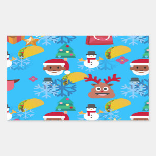 Pegatina Rectangular navidades de santa taco negro