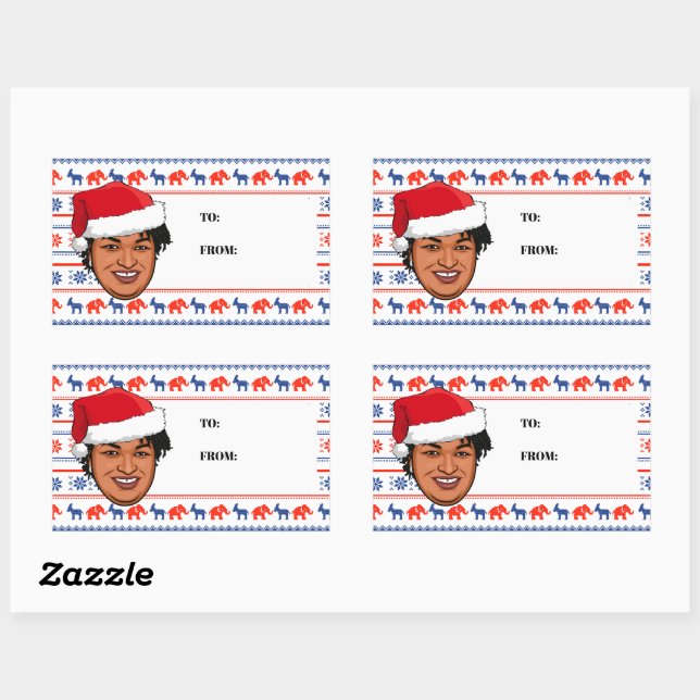 PEGATINA RECTANGULAR NAVIDADES DE STACEY ABRAMS (Hoja)