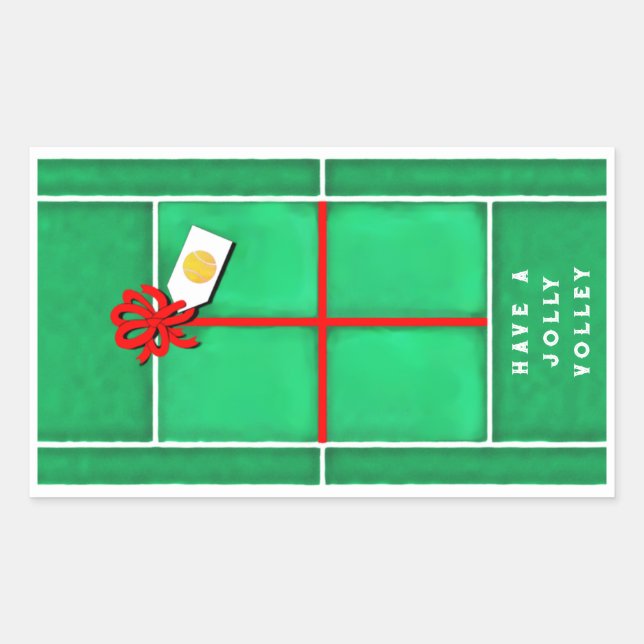 Pegatina Rectangular Navidades de tenis Pegatinas de regalo de vacacion (Anverso)