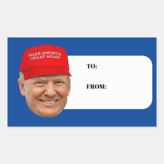 Pegatina Rectangular NAVIDADES de TRUMP MAGA