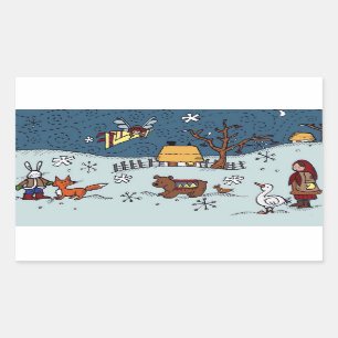 Pegatina Rectangular Navidades de Ucrania víspera