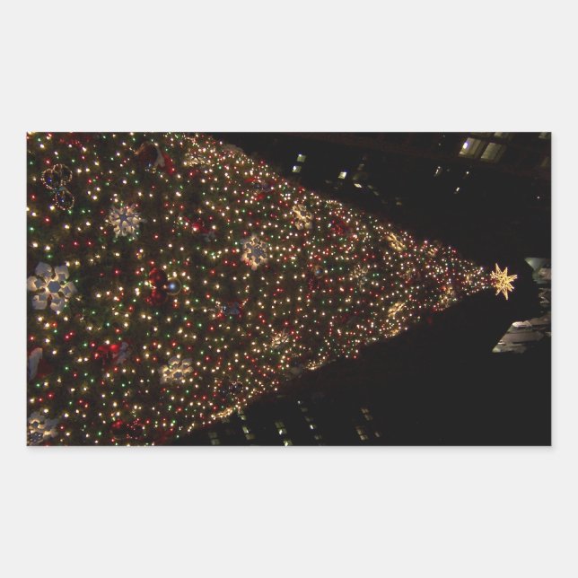 Pegatina Rectangular Navidades del Daley Plaza Chicago (Anverso)