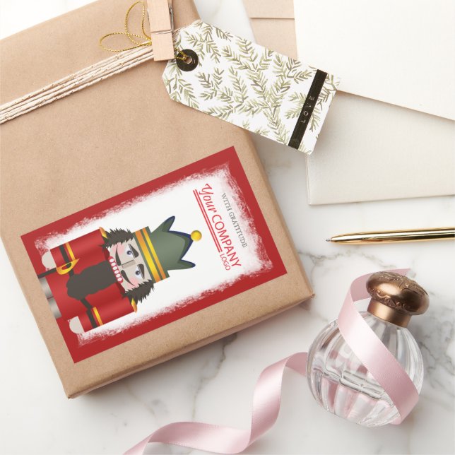 Pegatina Rectangular Navidades del logotipo de la Compañía Nutcracker R (Regalar)