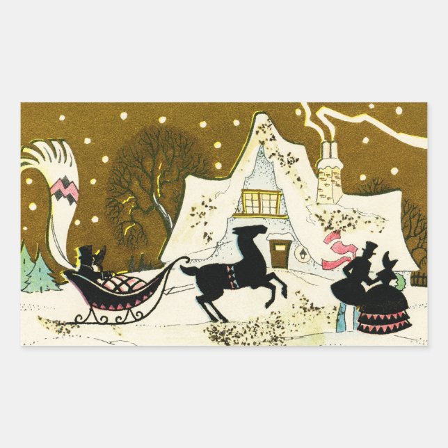 Pegatina Rectangular Navidades del país de Victoria (Anverso)