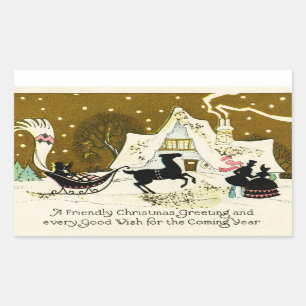 Pegatina Rectangular Navidades del país de Victoria