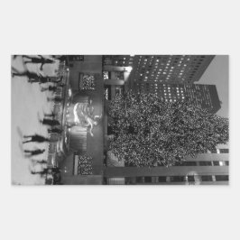Pegatina Rectangular Navidades del Rockefeller Center - NYC
