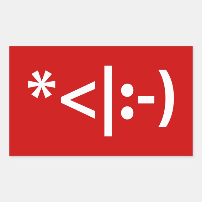 Pegatina Rectangular Navidades Elf Emoticon Xmas ASCII Texto Arte (Anverso)