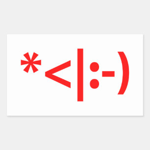 Pegatina Rectangular Navidades Elf Emoticon Xmas ASCII Texto Arte