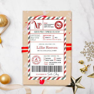 Pegatina Rectangular Navidades Elf North Pole Entrega especial
