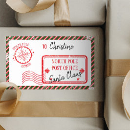 Pegatina Rectangular Navidades envían correo desde la entrega del Polo