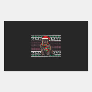 Pegatina Rectangular Navidades feos del gigante de la Navidad Schnauzer
