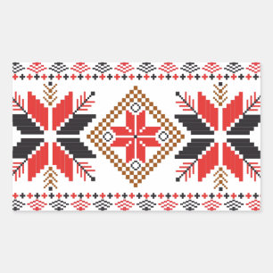 Pegatina Rectangular Navidades feos Sweater Fair Isle