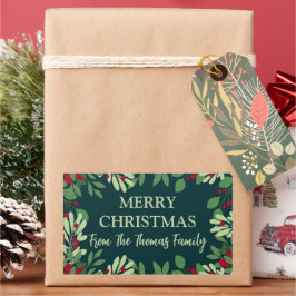 Pegatina Rectangular Navidades festivos nombre de familia de Berries bo