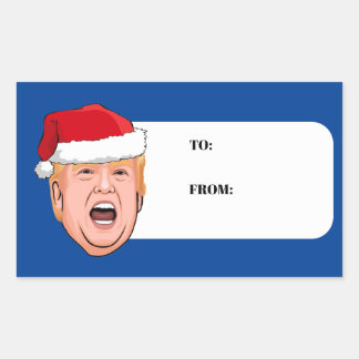 Pegatina Rectangular Navidades furiosos de Donald Trump