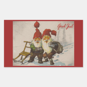 Pegatina Rectangular Navidades Gnome Friends