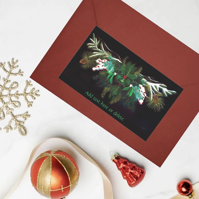 Pegatina Rectangular Navidades invierno Green Man (Subido por el creador)