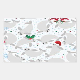 Pegatina Rectangular navidades manatee