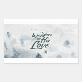 Pegatina Rectangular Navidades Maravillas religiosas de sus bendiciones
