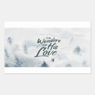 Pegatina Rectangular Navidades Maravillas religiosas de sus bendiciones