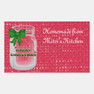 Pegatina Rectangular Navidades Mason Jar Labels