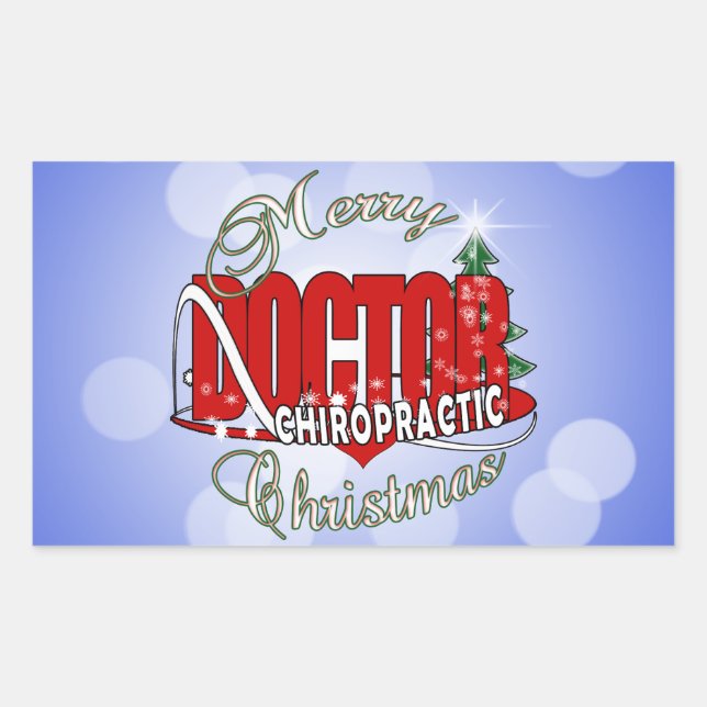 PEGATINA RECTANGULAR NAVIDADES MÉDICA CHIROPRACTICO (Anverso)