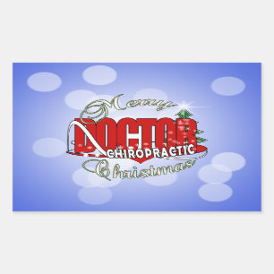 PEGATINA RECTANGULAR NAVIDADES MÉDICA CHIROPRACTICO