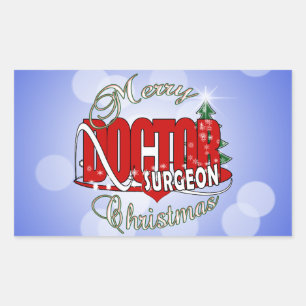 PEGATINA RECTANGULAR NAVIDADES MÉDICA DE CIRUGÍA
