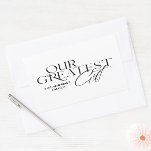 Pegatina Rectangular Navidades minimalistas de la Invitación del bebé