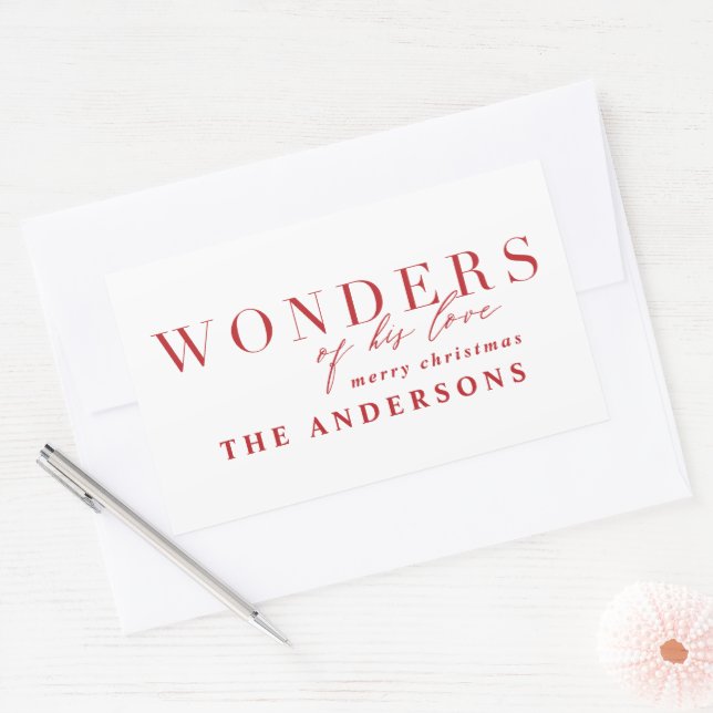 Pegatina Rectangular Navidades modernos de tipografía de moda religiosa (Sobre)