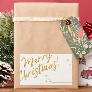 Pegatina Rectangular navidades modernos, minimalistas, navidades minima