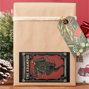 Pegatina Rectangular Navidades oscuros El diablo folklórico Krampus Bol