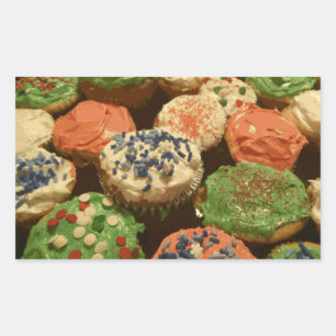 Pegatina Rectangular Navidades pasteles con salpicaduras