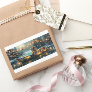 Pegatina Rectangular Navidades Pastores de Anatolia