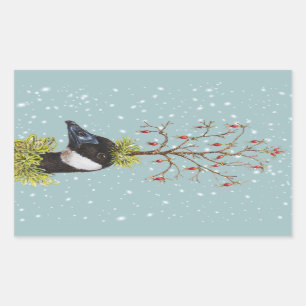Pegatina Rectangular Navidades pegatinas gansos de Canadá