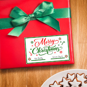 Pegatina Rectangular Navidades Peppermint Candy