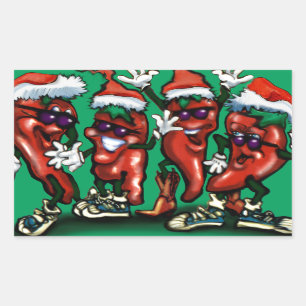 Pegatina Rectangular Navidades Peppers
