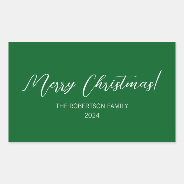 Pegatina Rectangular Navidades personalizado moderno, sencillo y minima (Anverso)