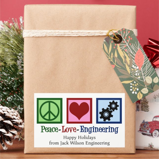 Pegatina Rectangular Navidades Personalizados de Peace Love Engineering (Vacaciones)