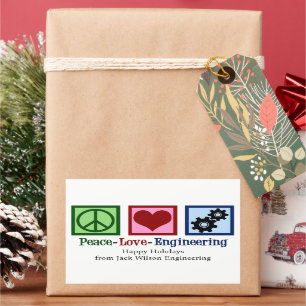 Pegatina Rectangular Navidades Personalizados de Peace Love Engineering