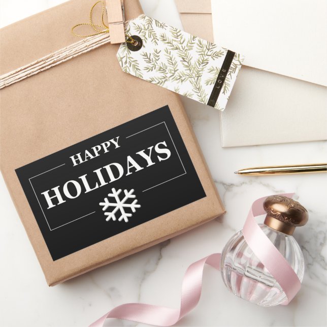 Pegatina Rectangular Navidades personalizados Feliz regalo de Personali (Regalar)